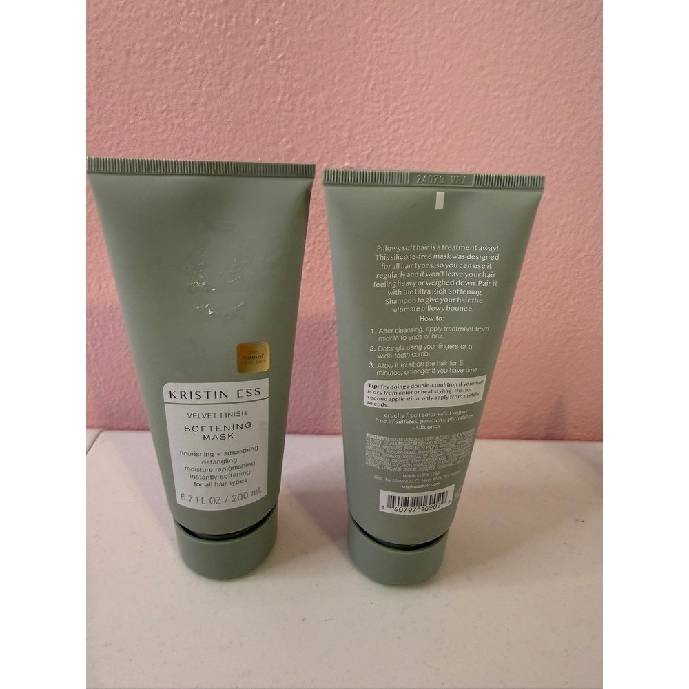 2x- Kristin Ess Velvet Finish Softening Mask 6.7oz Nourishing Hair Treatment - Picture 2 of 2